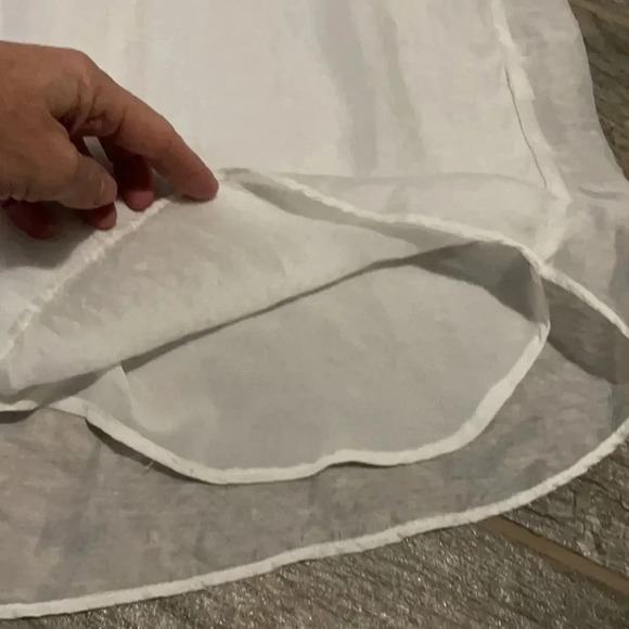 Zara puff sleeved white sheer blouse, pearl & rhinestone buttons, Women’s small - Picture 9 of 14